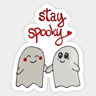 Stay spooky cute ghosts couple Sticker